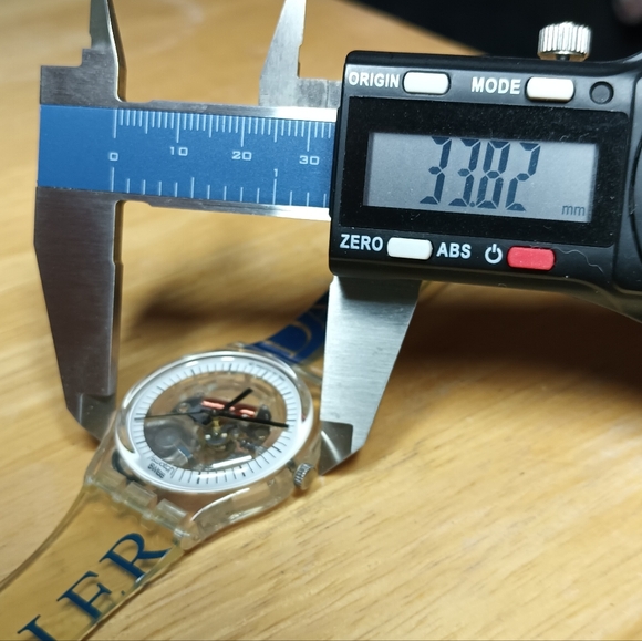 X Swatch Acrylic case black hour markers on white dial ring original Chrysler - Picture 11 of 11